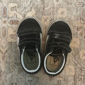 Vans Black Sneakers with Velcro Straps and Rubber Soles